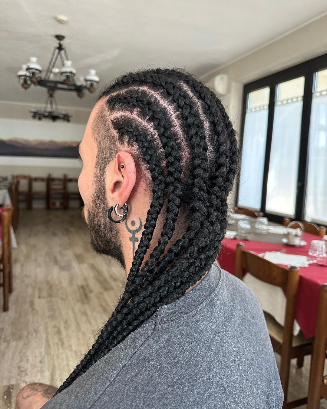 54. Large Cornrows With Long Braids