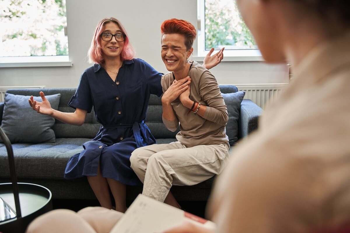 CalAIM: couple talking to a therapist