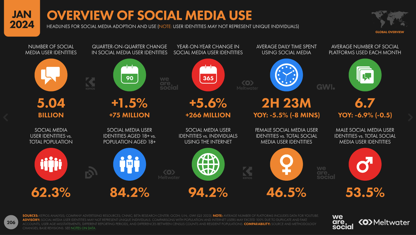 overview of social media use 2024