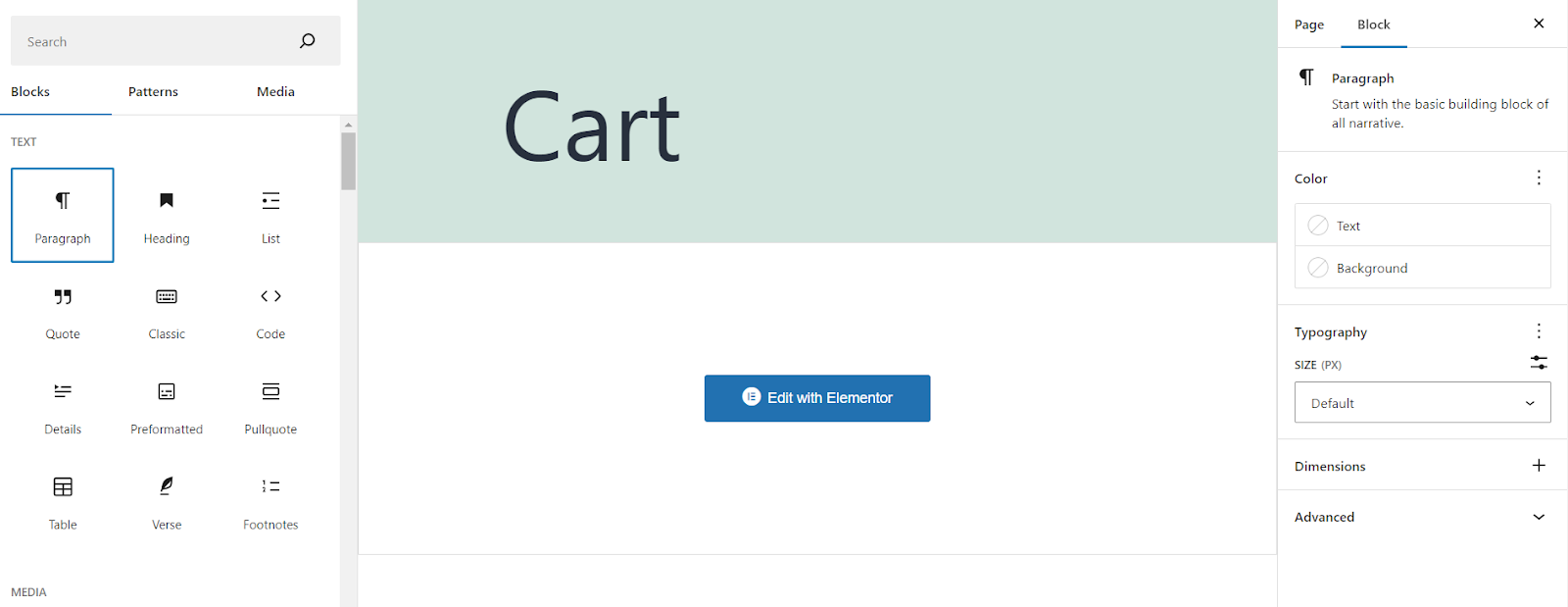 WooCommerce cart page