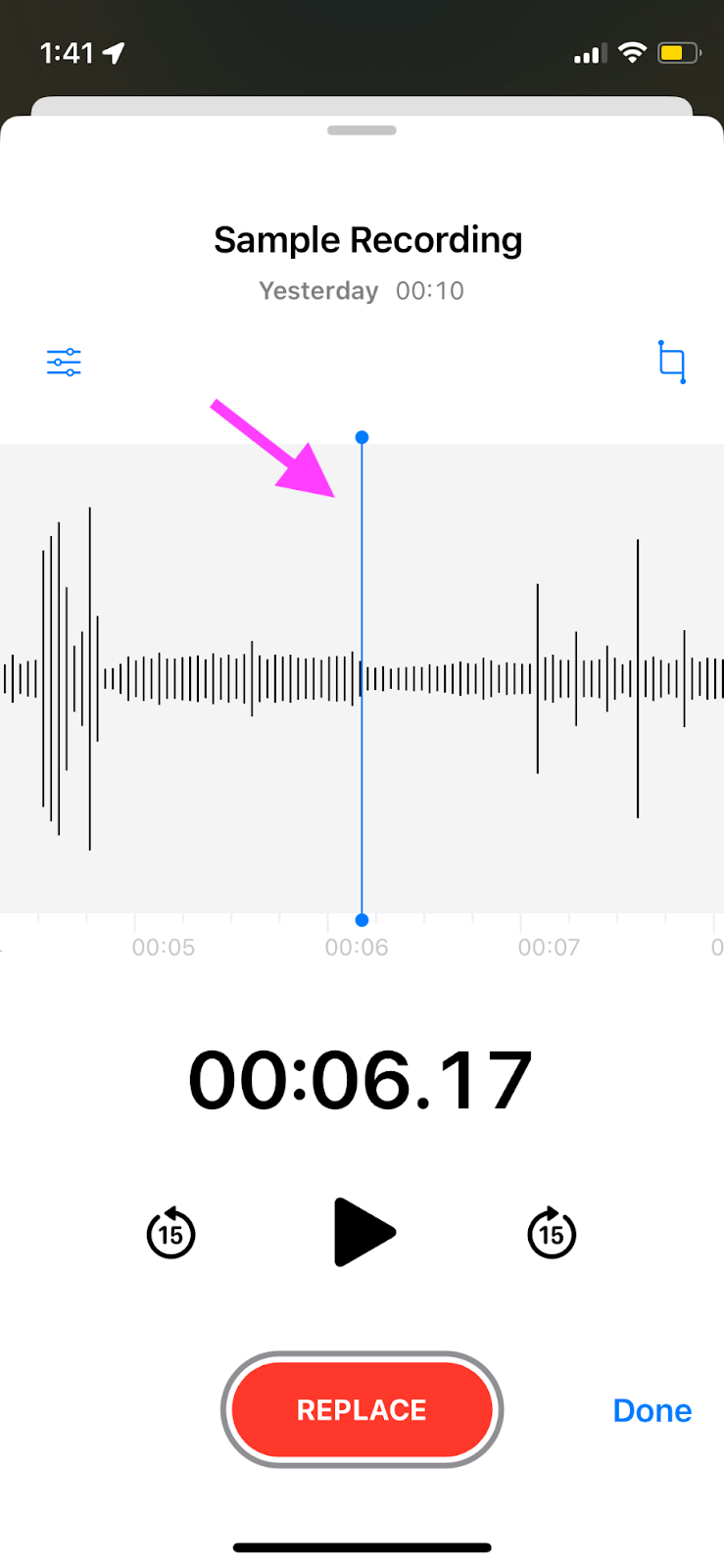 How to record a voice note on iPhone - Edit recording
