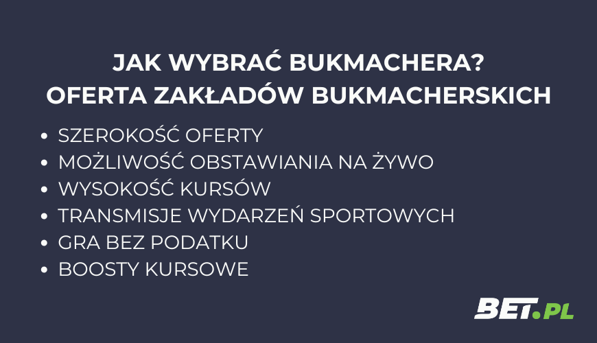 oferta zakładów bukmacherskich - jak wybrać bukmachera