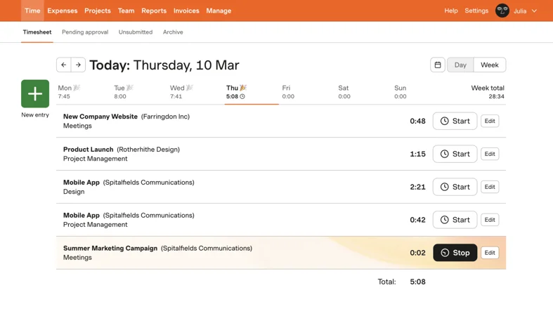 Project Management Tool for Harvest