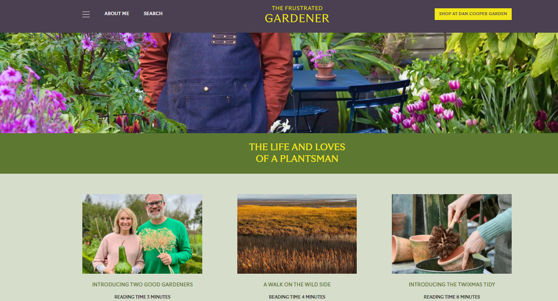 Homepage of The Frustrated Gardener, a Hobby Blog Run By Dan Cooper
