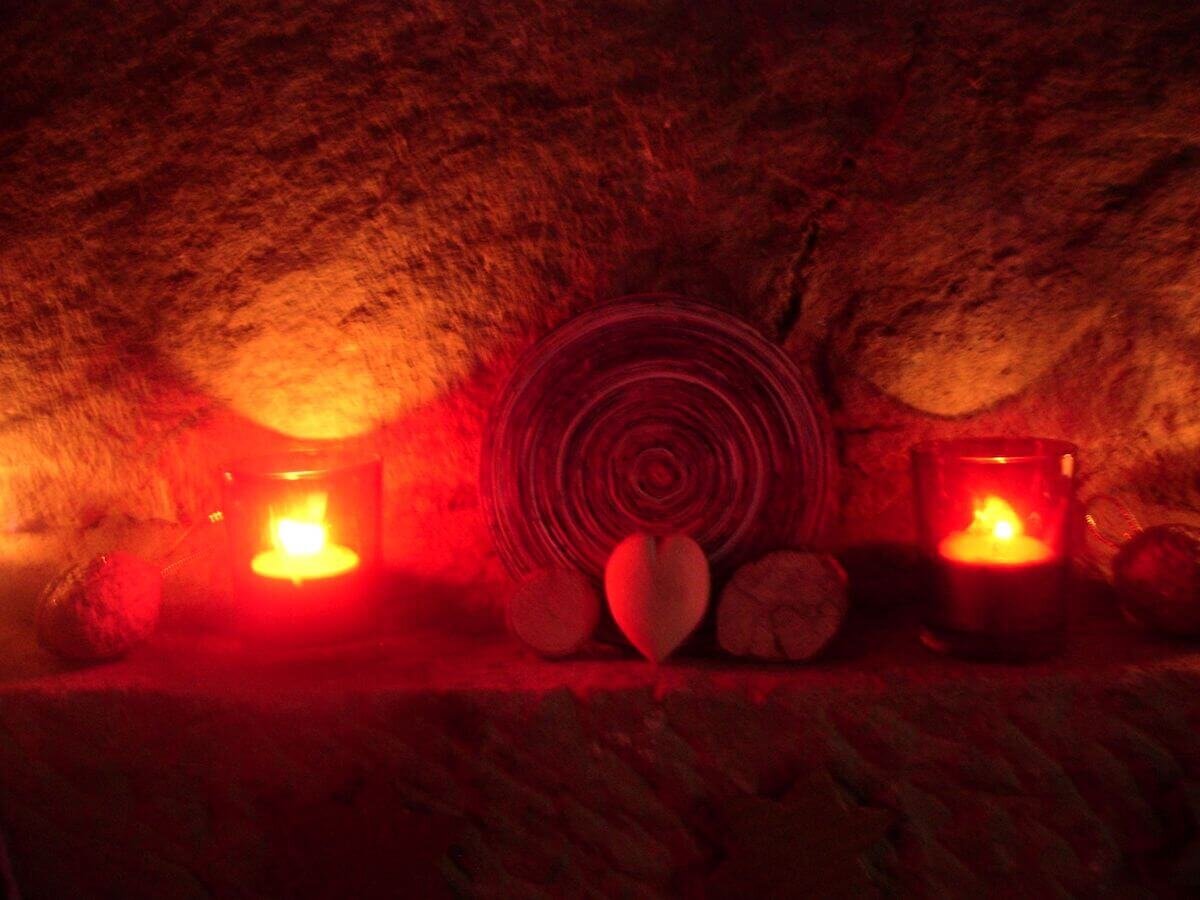 Wooden heart made by my dear brother surrounded with candles gifted by my lovely mum.