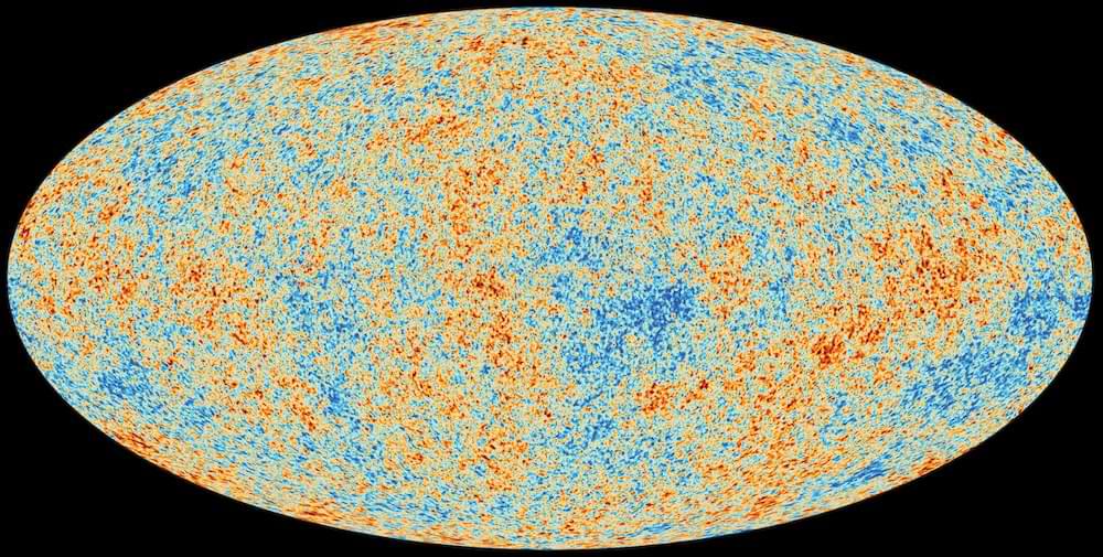 The 50-million-pixel, all-sky image of the CMB. The colors of the map represent small temperature fluctuations. Credit: ESA and the Planck Collaboration.
