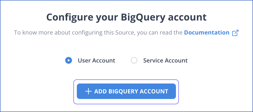BigQuery to BigQuery: Configuring your BigQuery account 