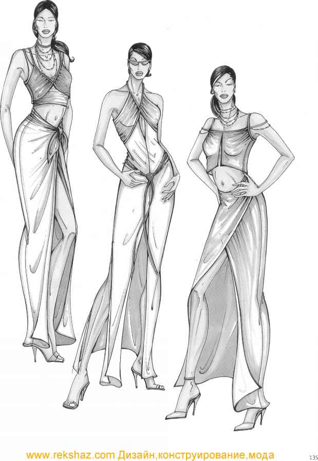 Drawing Evening Dresses