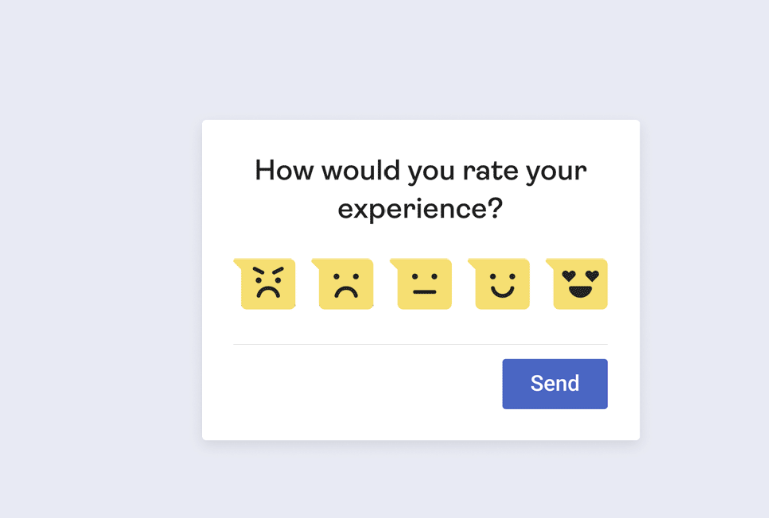Hotjar experience rating feedback form
