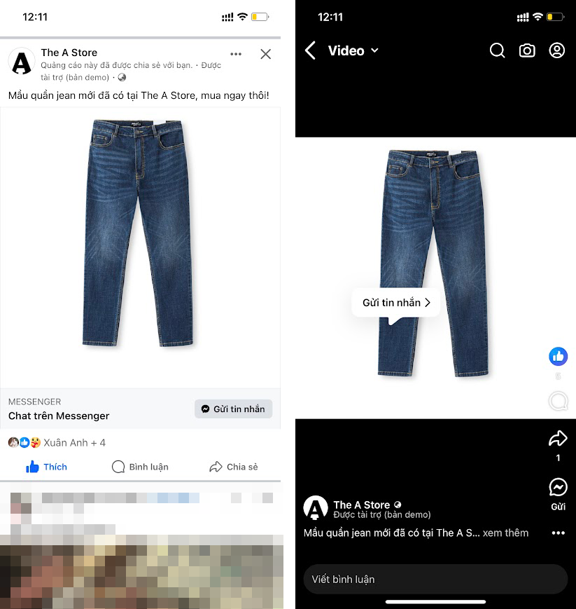 Cách quảng cáo Facebook đính kèm sản phẩm hiển thị đối với người dùng