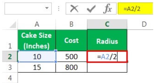 PI in Excel - Example 1 - Step 2