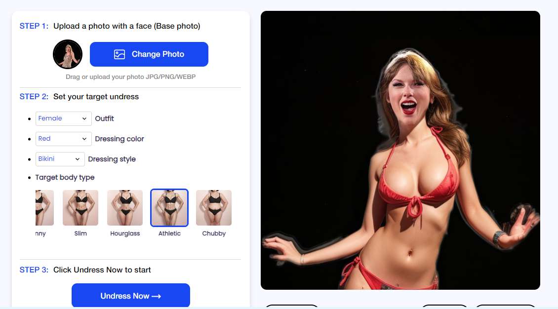 MioCreate Undress AI - Undress Taylor Swift Photo with Bikini