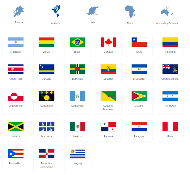 Reseña de Bit2Me. Países admitidos en LATAM. Fuente: Bit2Me