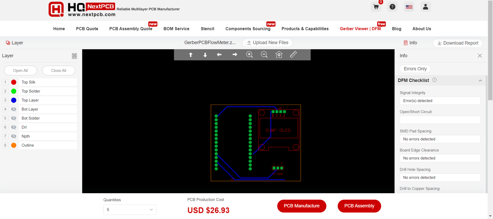 Check your errors in pcb