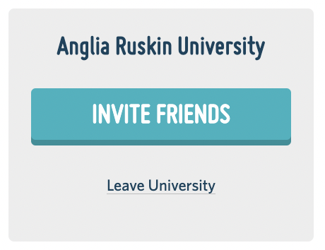 Screenshot of the invite friends tab on your school / university profile