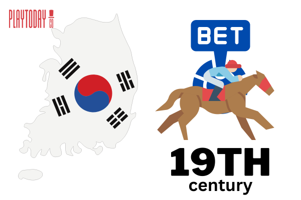 South Korean Continent with a horse racing symbol.
