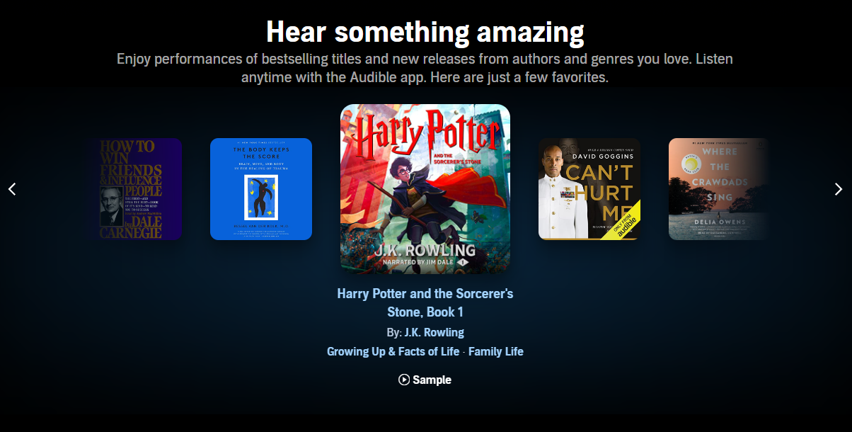 Audiobooks for Audible