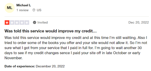 A negative Kikoff review from someone who wasn’t able to increase their credit score. 