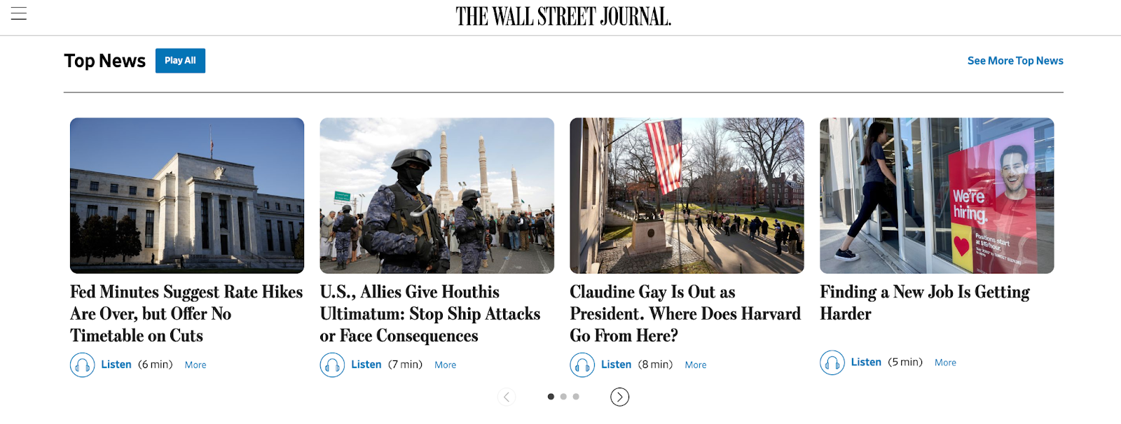 WordPress multisite example, The Wall Street Journal