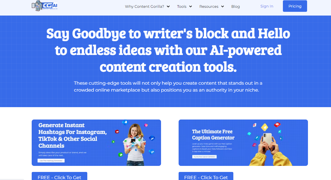 Content Gorilla Free Tools