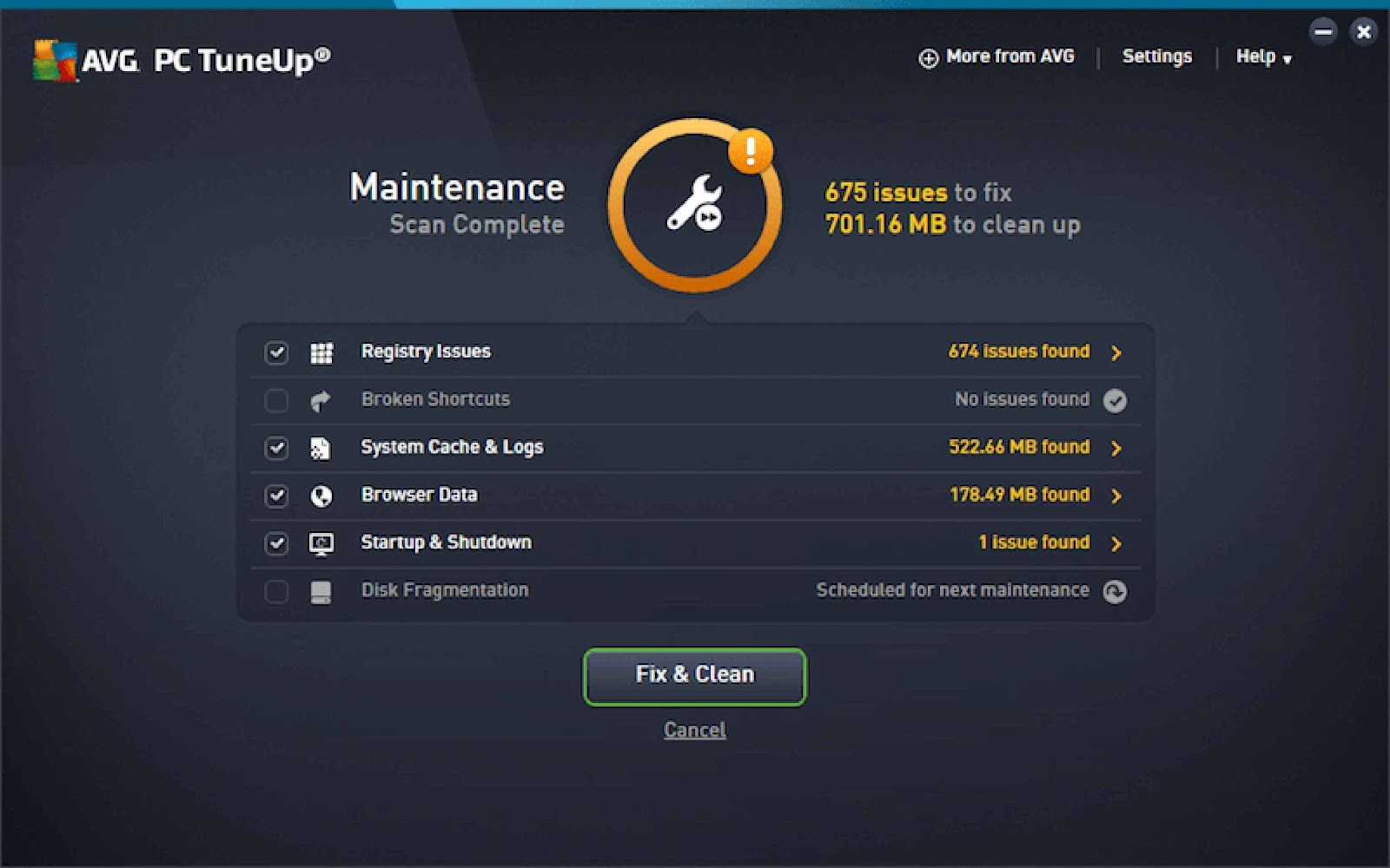 AVG PC TuneUp - PC Cleaner