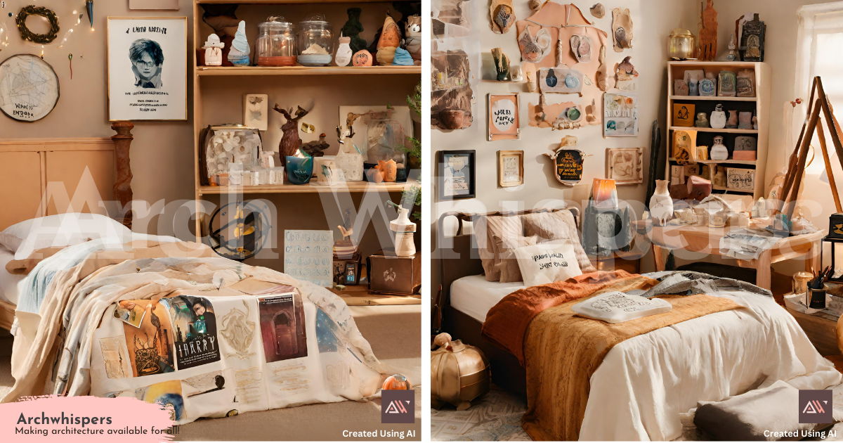 Bedroom Decoration Idea With Harry Potter Themed Design & Accessories