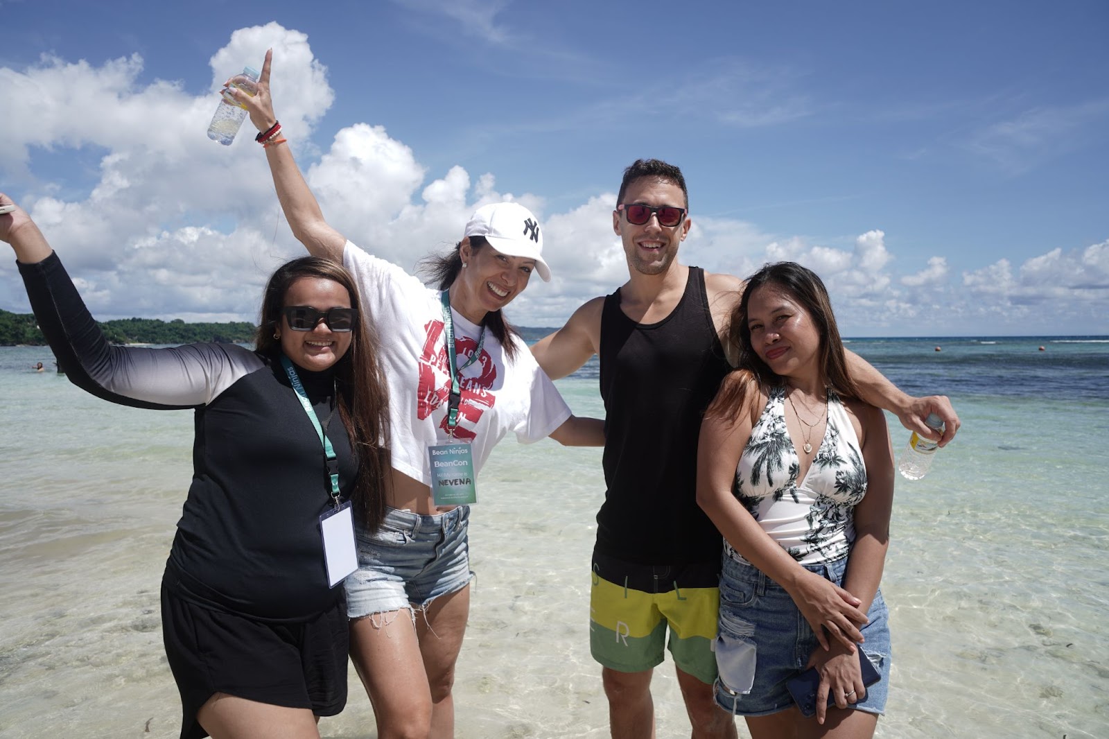 Beancon team members on the beach