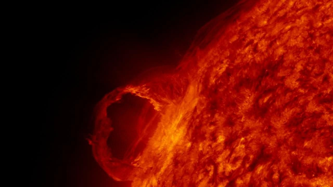 Close up of a solar flare