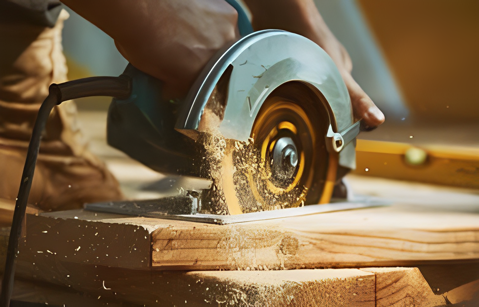 cutting plywood with a saw