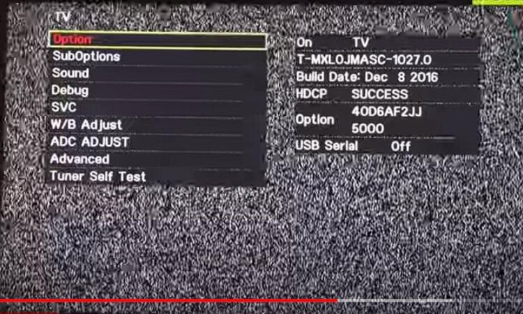 samsung tv service menu