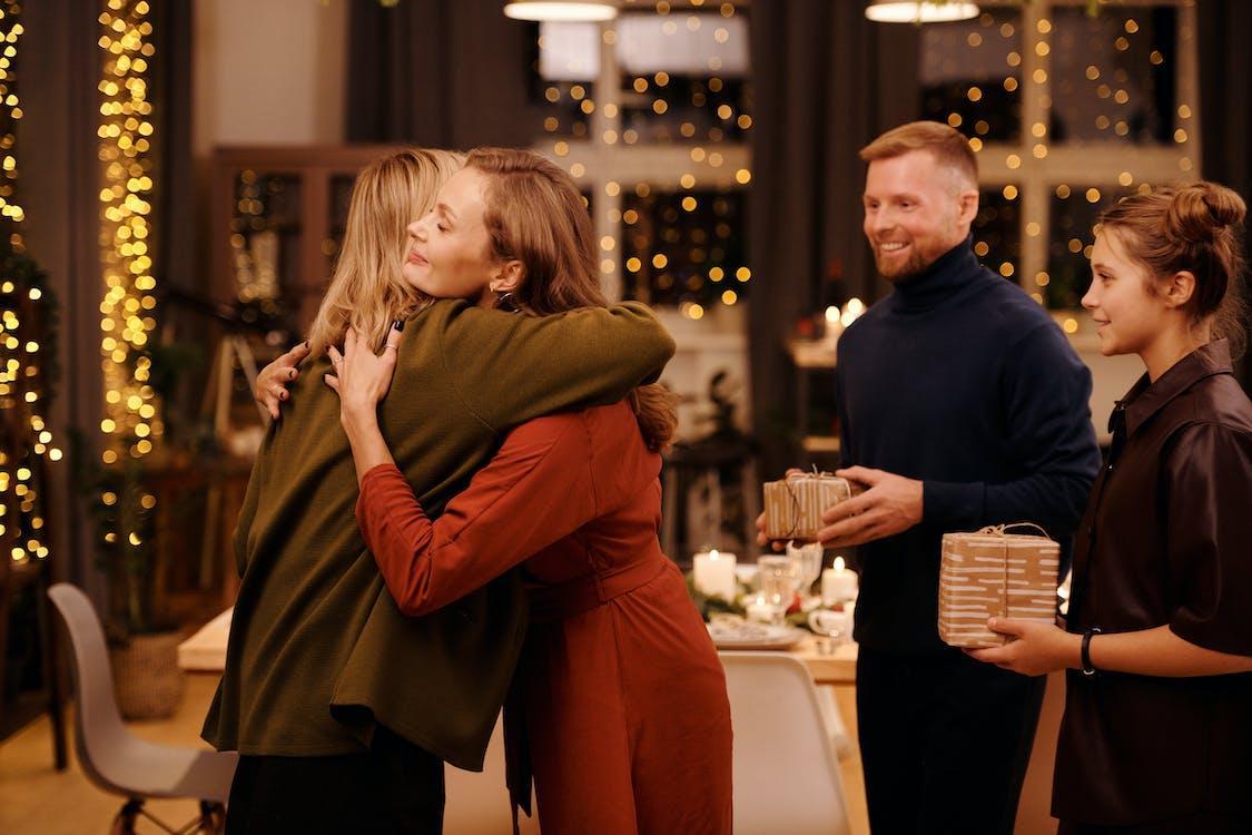 Free Family Get Together During Christmas Stock Photo