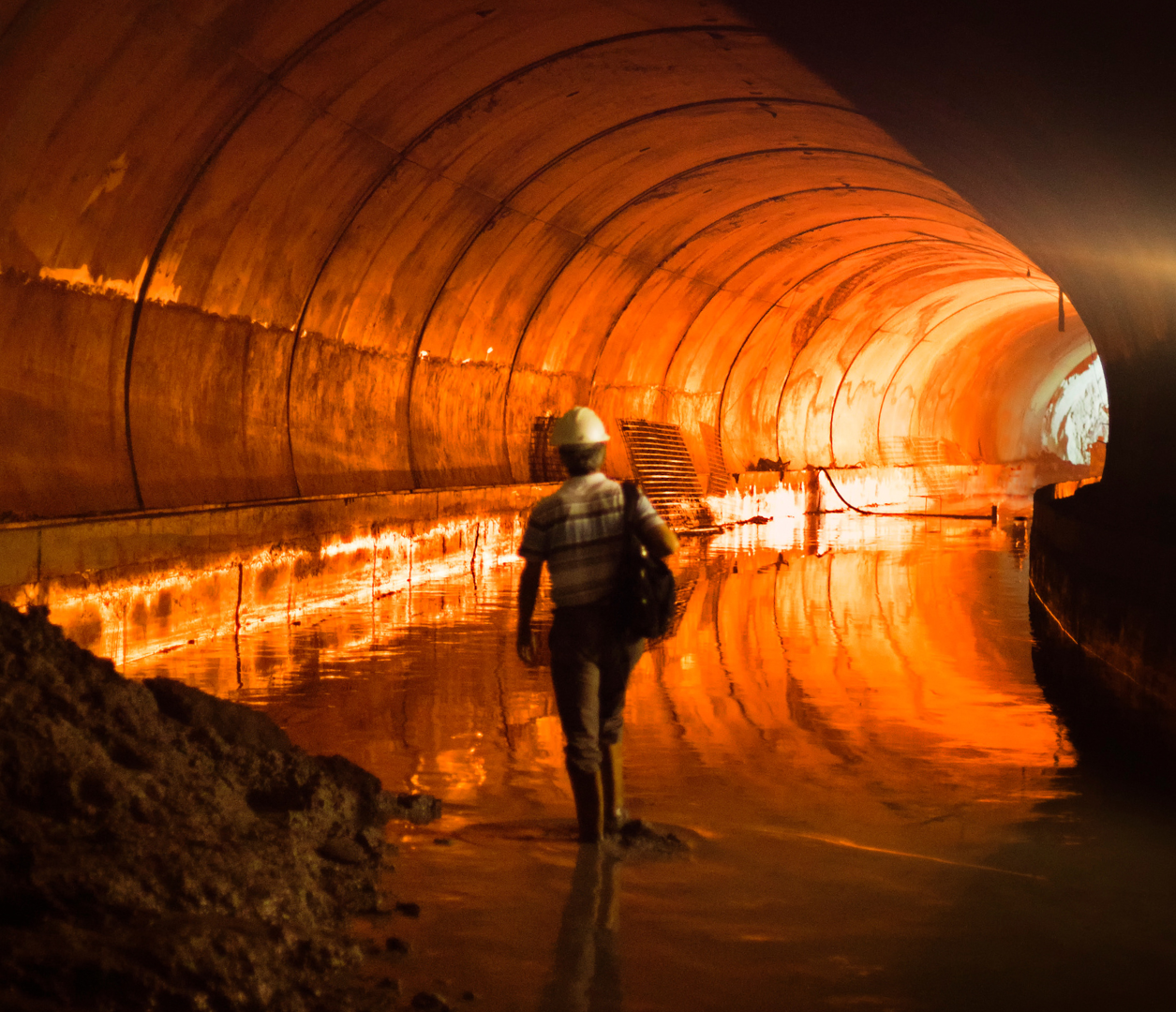 engineer heading into subway tunnel