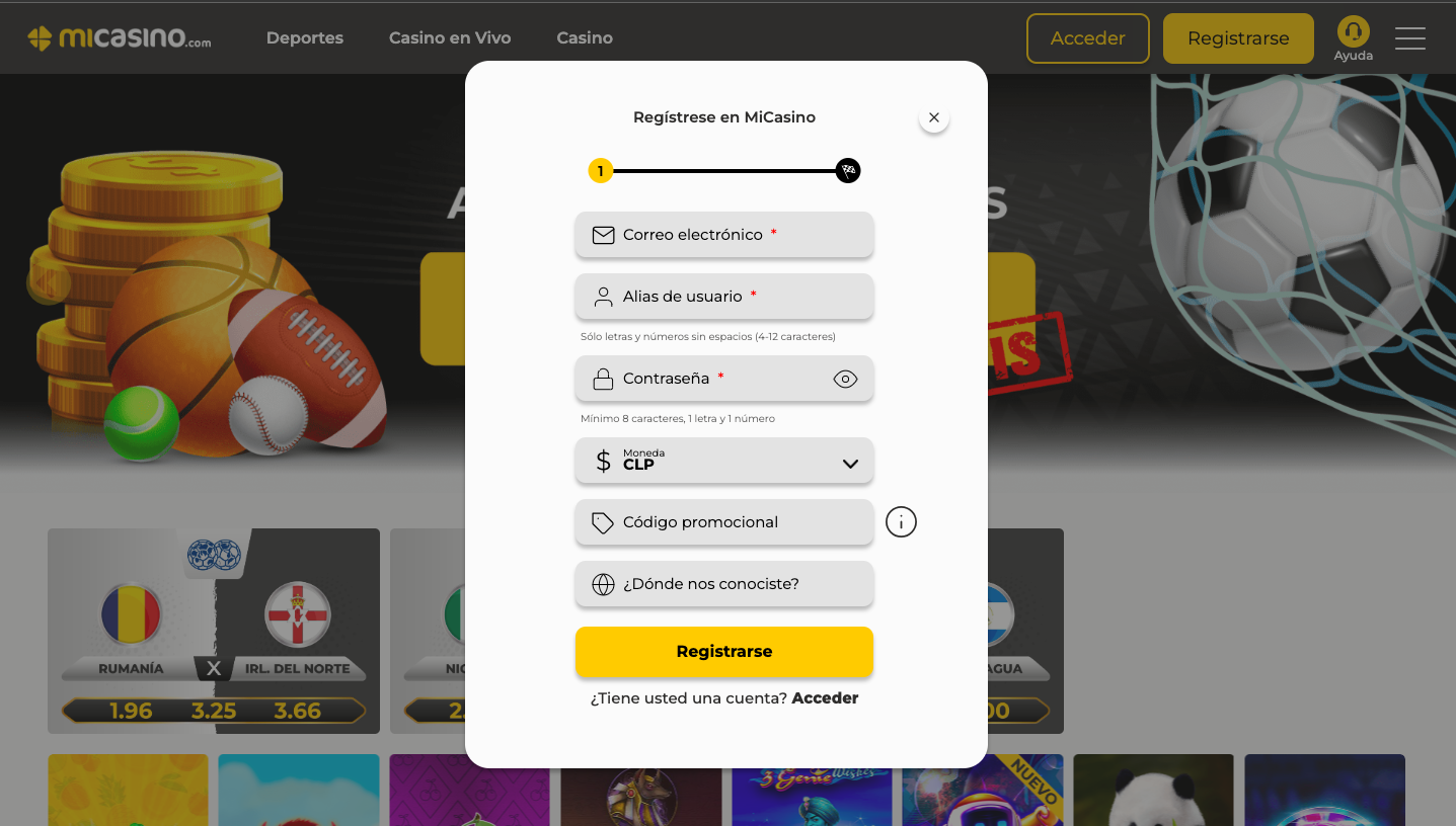 mi casino .com registrarse