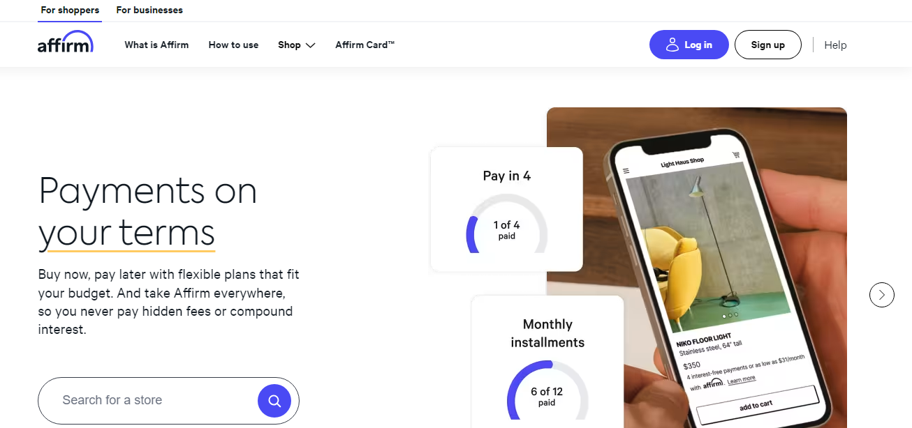 Affirm mobile payment app