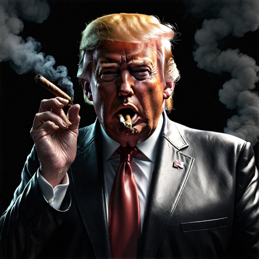 Trump barfing up cigars wearing smooth daddy pimp blazer