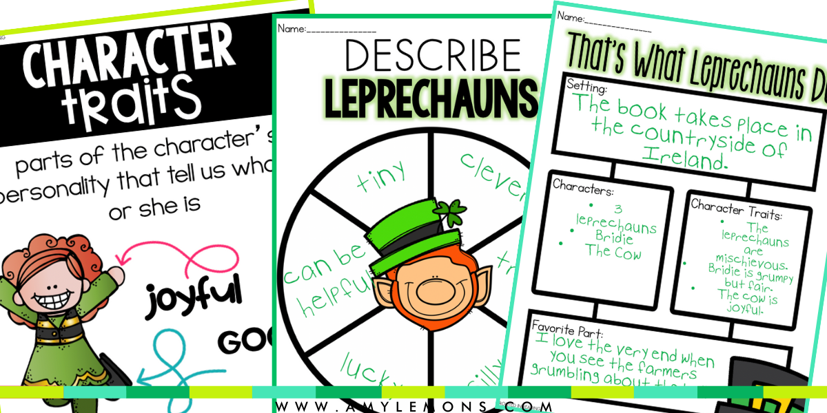 St. Patrick's Day activities for school kids  in elementary featuring the book That's What Leprechauns Do