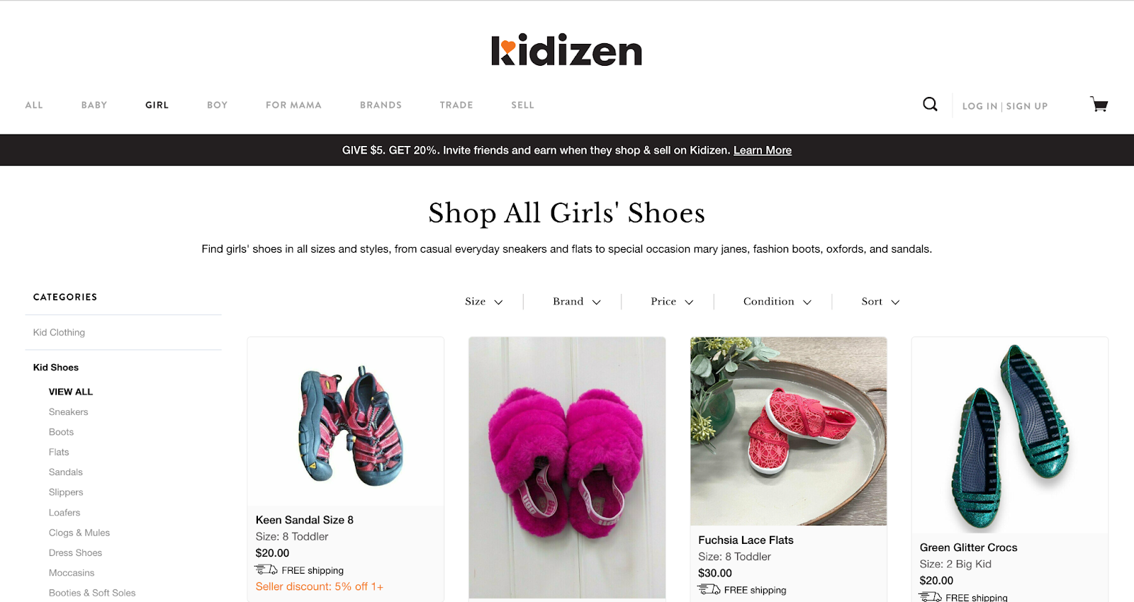 Sell shoes online
