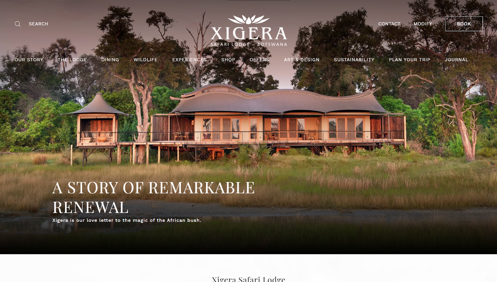 hotel website examples, Xigera