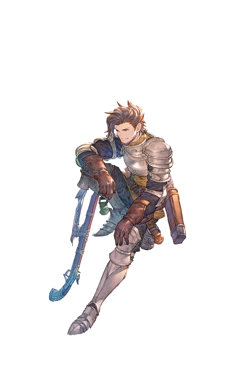 A promotional image of the character Rackam from Granblue Fantasy: Relink. 