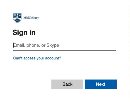Middlebury's Single Sign-on login