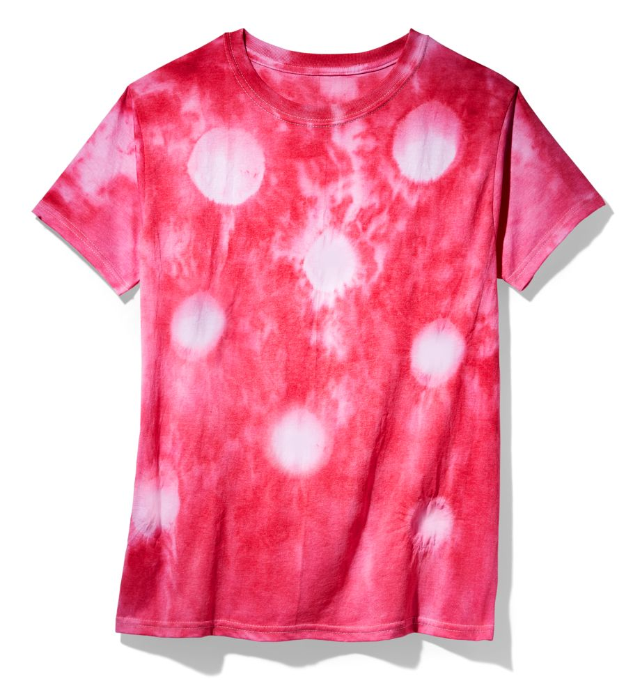 Picture of the polka dot tie dye shirt
