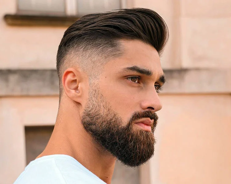 Side view of  a guy rocking the iconic beard style