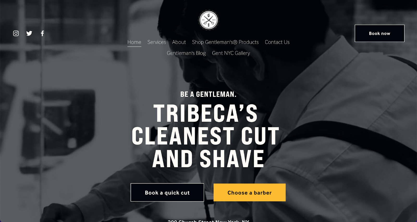 spa website examples, the gentleman’s barber spa