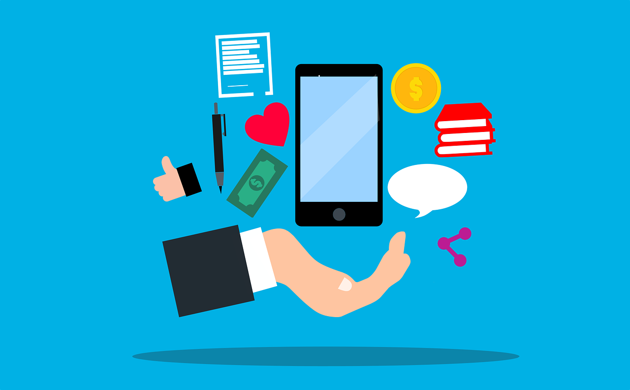 Free mobile phone apps marketing vector