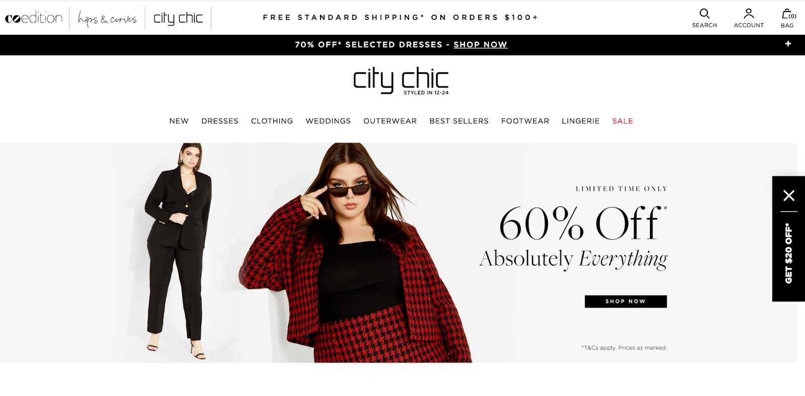 City Chic homepage