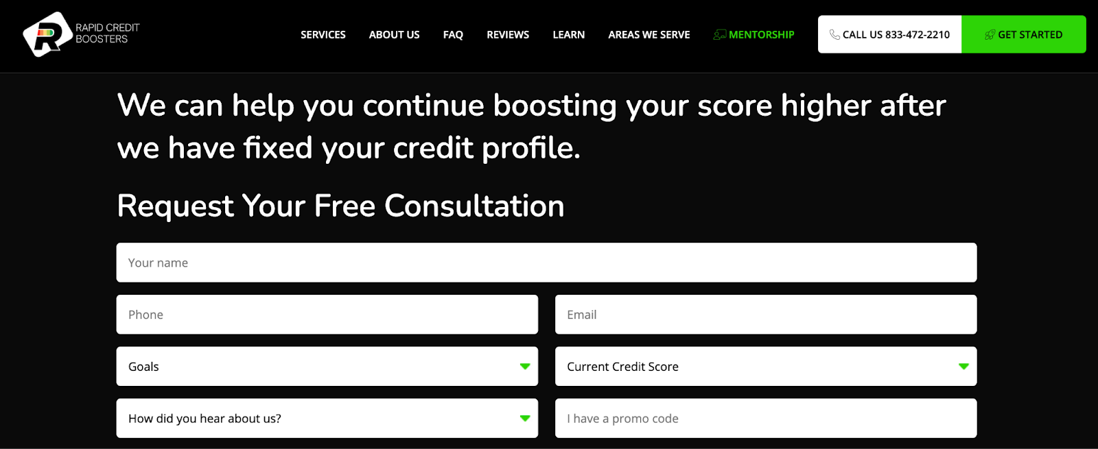 Rapid Credit Boosters Consultation
