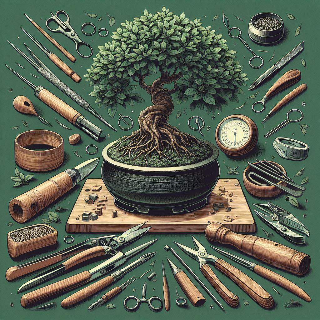 Conjunto completo de ferramentas para bonsai