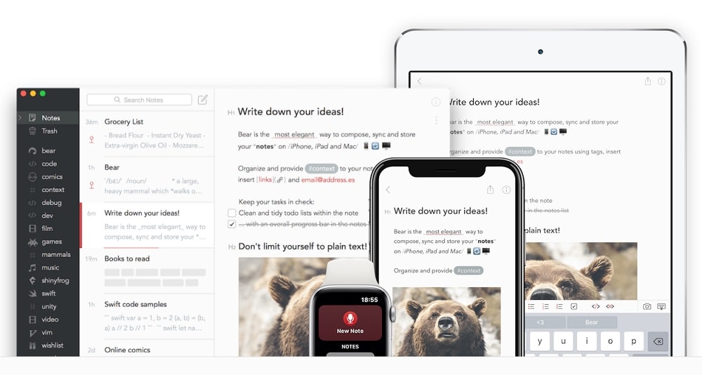Bear notes- app for note taking