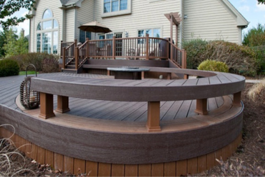 comparing built in seating options for your composite deck curved bench custom built michigan