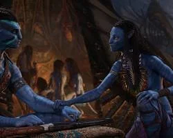 Image of Jake and Neytiri with their family in Avatar: The Way of Water